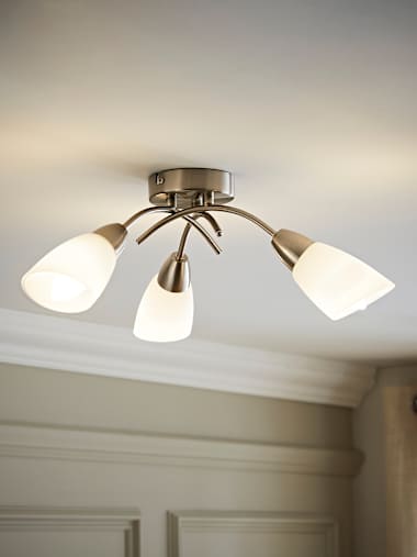 Brushed Chrome 3 Arm Crossover Ceiling Light