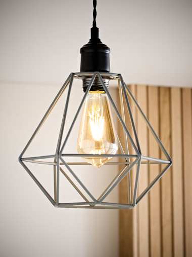Grey Pendant Cage Shade