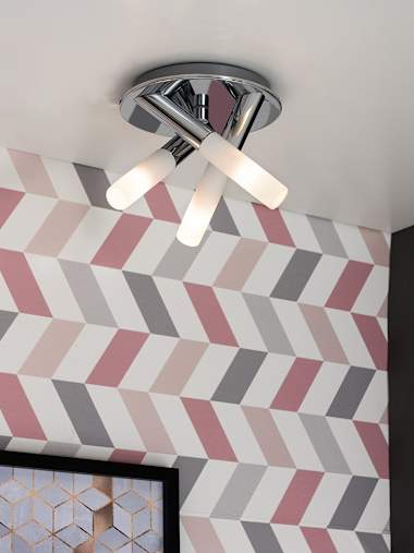 Fina IP44 Chrome 3-Way Ceiling Light