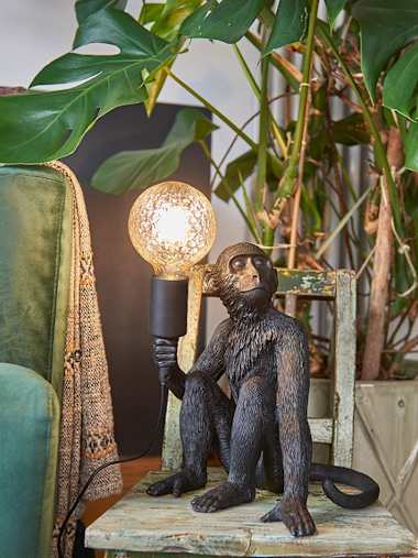 Black Monkey Table Lamp