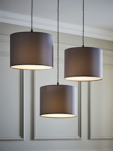 Set of 3 Grey Nesting Pendant Shades