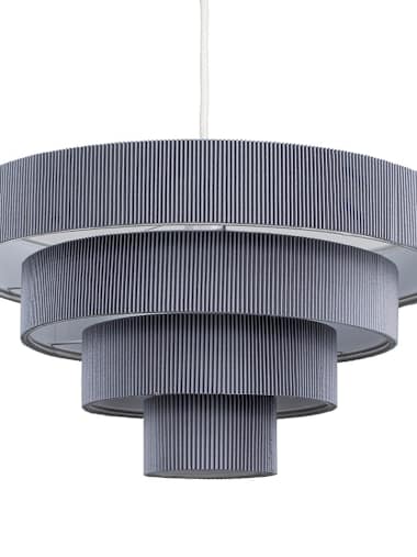Nevada 4 Tier Grey Pleated Pendant Shade