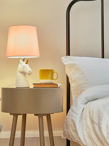 Table Lamp with Pink Shade