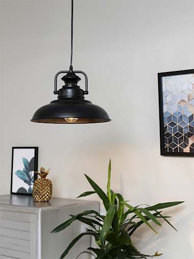Duomo Black Industrial Pendant Ceiling Light