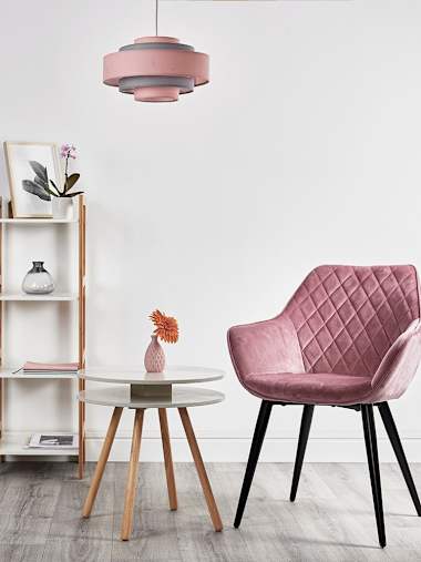 5 Tier Pink And Grey Pendant Shade