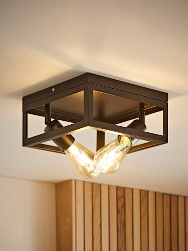 Pisces 2-Way Matte Black Ceiling Light