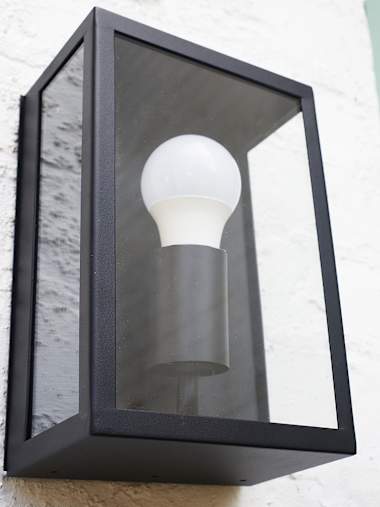 Tideswell Black Rectangular Outdoor Wall Light