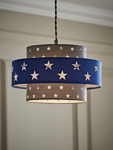 Weaver Blue and Light Grey Star Layered Pendant Shade