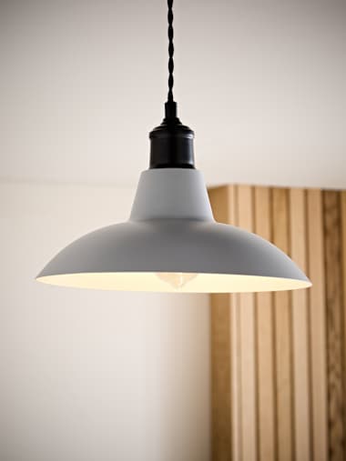 Cool Grey Metal Pendant Shade