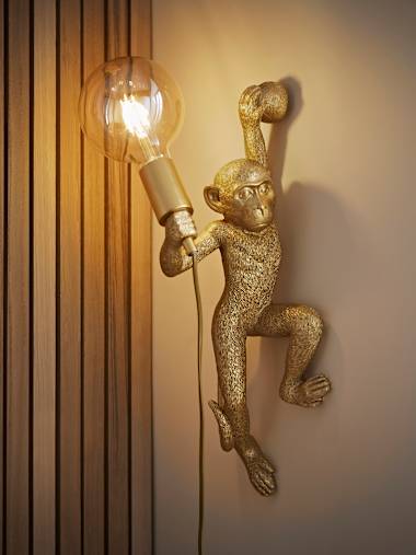 George Gold Monkey Wall Light