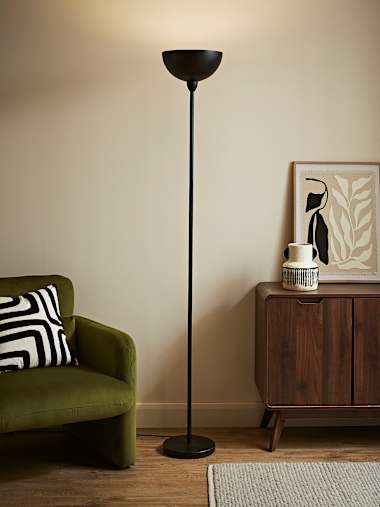 Matte Black Uplighter Floor Lamp