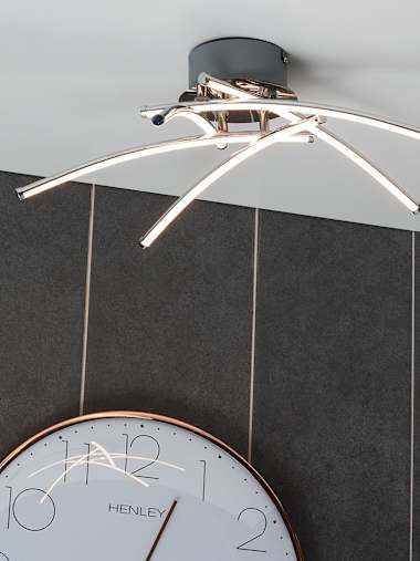 Polished Chrome Integrated LED Cross Arm Ceiling Light