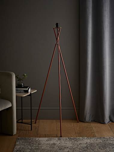 Copper Tripod Floor Lamp Base