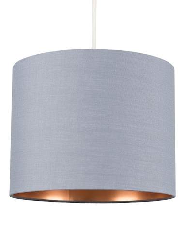 Reni Metallic Inner Small Grey and Copper Inner Ceiling Drum Shade