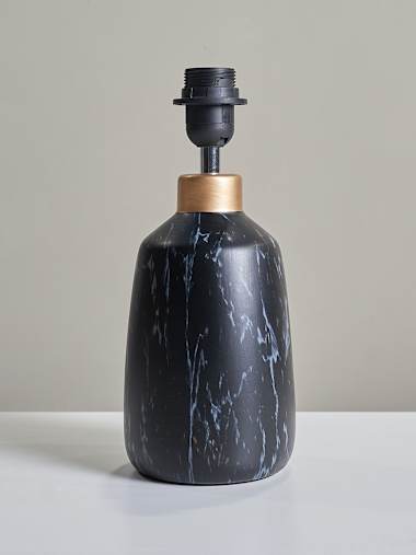 Black and Marble Effect Table Lamp