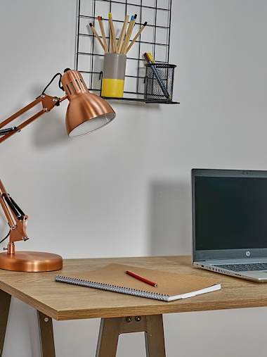 Monda Brushed Copper Adjustable Table Lamp