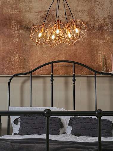 Jerome 5-Way Copper Wire Basket Ceiling Pendant Light