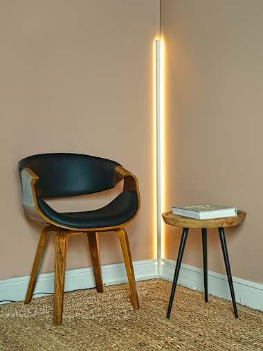 Triton White Tri-Bar Corner Floor Lamp