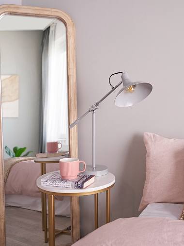 Civic Grey and Chrome Adjustable Table Lamp