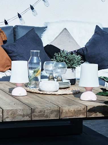 Pink Battery Operated Indoor and Outdoor Touch Lamp