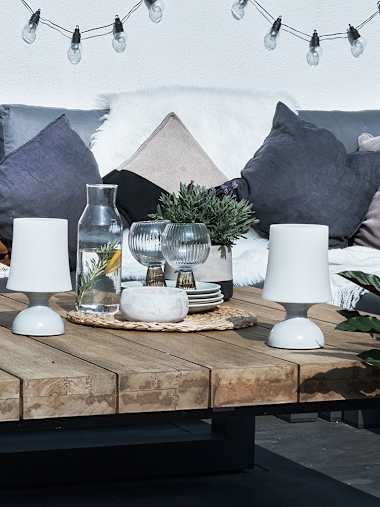 Grey Battery Operated Indoor and Outdoor Touch Lamp