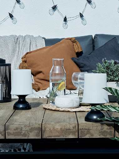 Black Battery Operated Indoor and Outdoor Touch Lamp