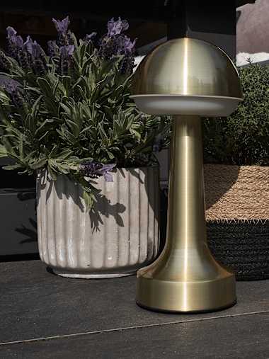 Troy Outdoor Rechargeable Brass Touch Table Lamp