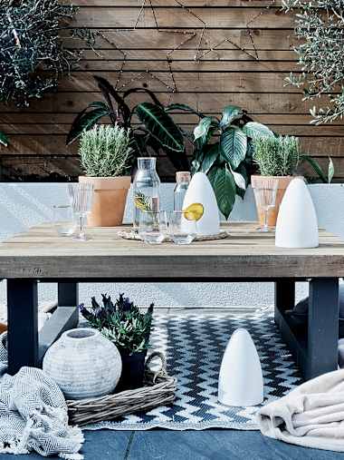 Tenzin IP44 Rechargeable Cone Table Lantern with RGB LEDs