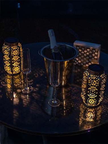 IP44 Antique Brass Moroccan Lantern