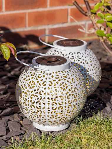 Pack of 2 IP44 White Lanterns