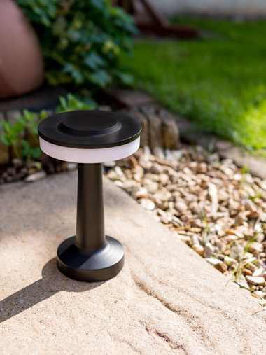 Talence Outdoor Rechargeable Matte Black Touch Table Lamp
