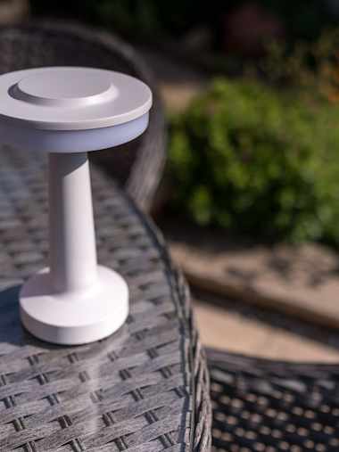 Talence Outdoor Rechargeable White Touch Table Lamp