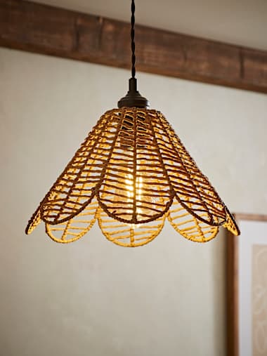 Natural Rattan Flower Easy Fit Pendant Shade