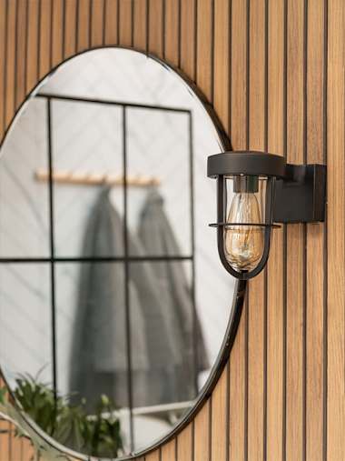 IP44 Matte Black Outdoor and Bathroom Wall Light