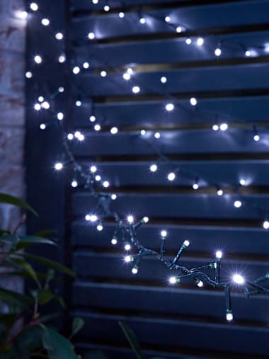 IP44 Cool White LED Black Cable String Lights