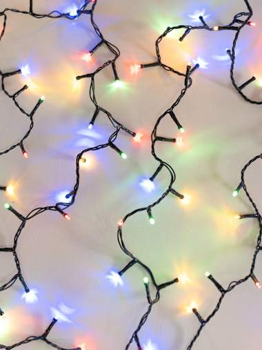 IP44 Multicoloured LED Black Cable String Lights