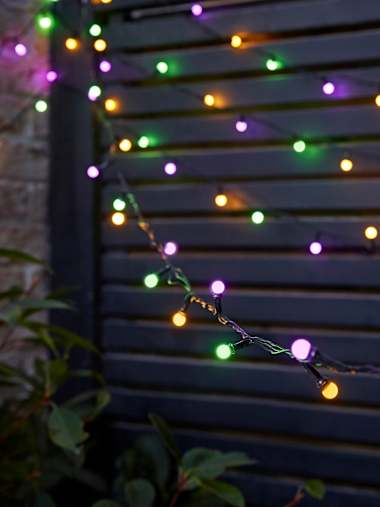 IP44 Multicoloured LED Black Cable String Lights