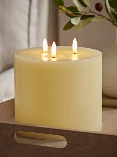 Candle Three Wick Flickering LED Candle with Remote Control