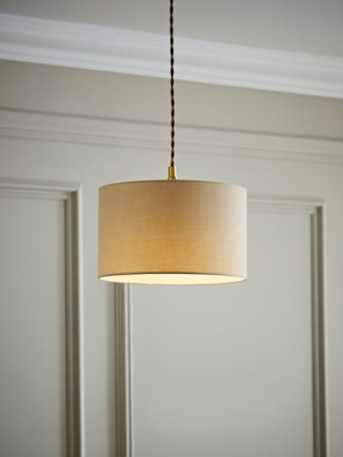 Reni Small Natural Fabric Drum Shade