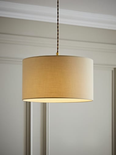 Reni Medium Natural Fabric Drum Shade