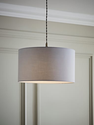 Medium Grey Fabric Drum Shade