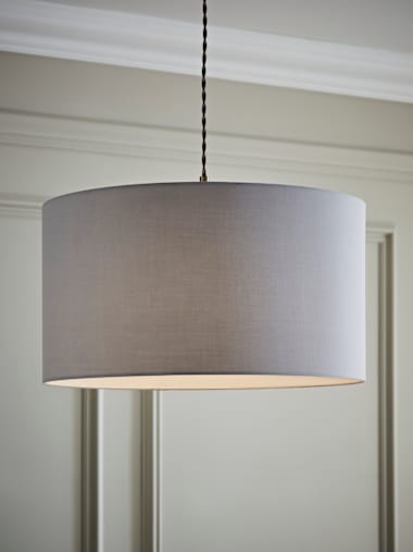 Reni Large Grey Fabric Drum Shade