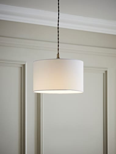 Reni Small White Fabric Drum Shade