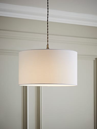 Reni Medium White Fabric Drum Shade