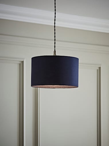 Reni Small Navy Fabric Drum Shade