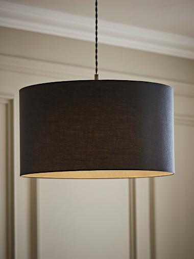 Reni Large Charcoal Fabric Drum Shade