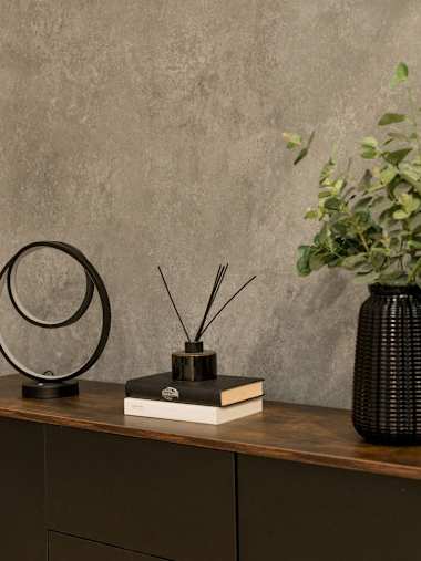 Infinity Loop Matte Black Loop Touch Table Lamp