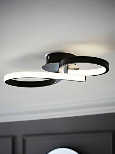 Infinity Swirl IP44 Swirl Wall Light in Matte Black