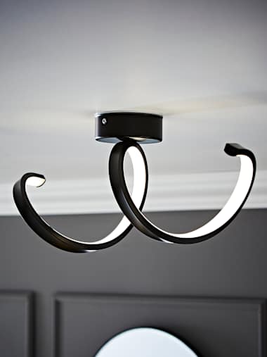 Infinity Twist IP44 Matte Black Single Twist Ceiling Light