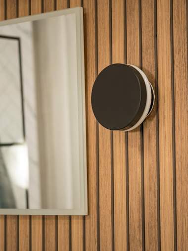 IP44 Matte Black Backlit Circle Wall Light